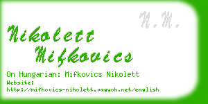 nikolett mifkovics business card